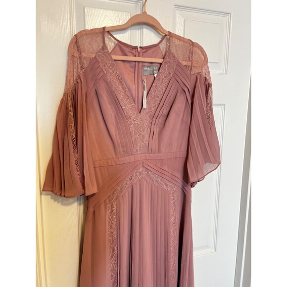 Asos Dress Womens Sz 6 UK 10 Pink Blush Dusty Rose Lace Lined TALL - Picture 5 of 16